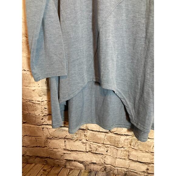 Strazzi Tunic Top Womens Large Slate Blue Asymmetric Hem Artsy Lagenlook Stretch - Picture 2 of 13